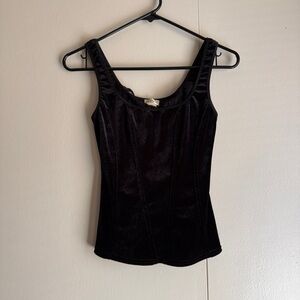Arianne Vintage Black Velvet Cami Corset Style Tank Y2K Vtg 90s Women’s Size XS